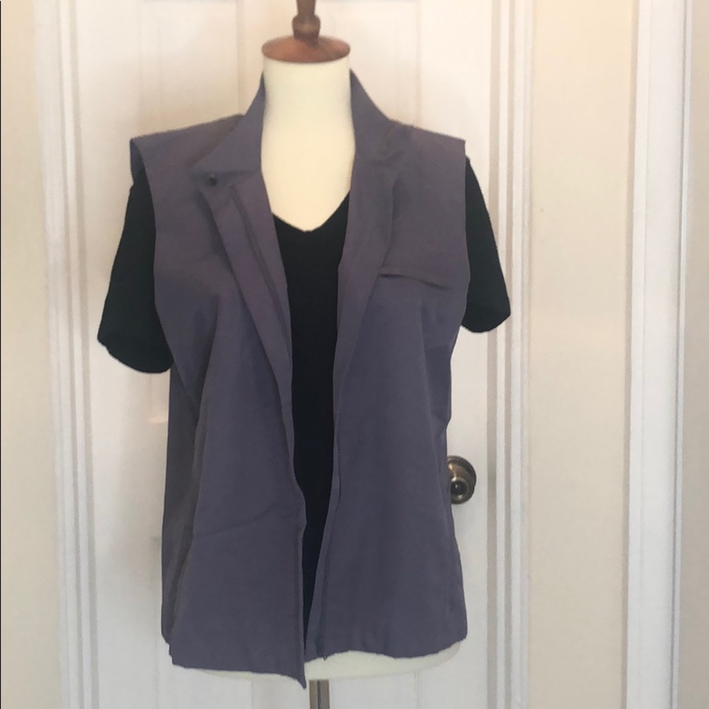 Eileen Fisher Purple periwinkle ZIP up vest
